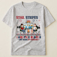 Star Stripes & Campfire Nights 250 Years Of Freedom Camping Crew - Personalized Shirt