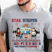 Star Stripes & Campfire Nights 250 Years Of Freedom Camping Crew - Personalized Shirt