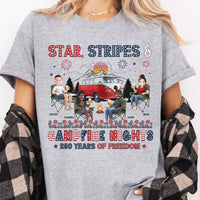 Star Stripes & Campfire Nights 250 Years Of Freedom Camping Crew - Personalized Shirt