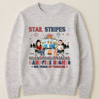 Star Stripes & Campfire Nights 250 Years Of Freedom Camping Crew - Personalized Shirt