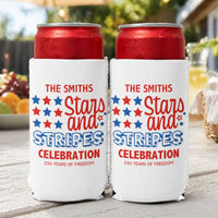 Stars And Stripes Celebration 250 Years Of Freedom - Personalized Can Cooler