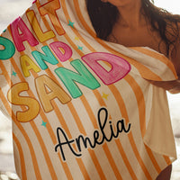 Striped Summer Beach Life - Personalized Beach Towel