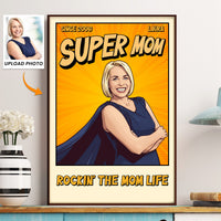 Mother's Day Gifts, Father's Day Gifts, Super Mom Dad Vintage Retro Art Comic Cover - Personalized Poster