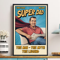 Mother's Day Gifts, Father's Day Gifts, Super Mom Dad Vintage Retro Art Comic Cover - Personalized Poster