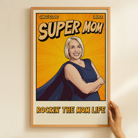 Mother's Day Gifts, Father's Day Gifts, Super Mom Dad Vintage Retro Art Comic Cover - Personalized Poster