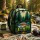 Retro Aesthetic Green Camper Van Quilted Backpack LV06