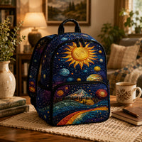 Artistic Starry Night Quilted Backpack LV07