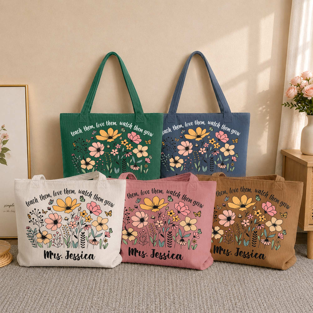 Teach, Love & Watch Them Grow - Personalized Tote Bag