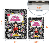 Teacher Cartoon Composition Book - Personalized Clipboard