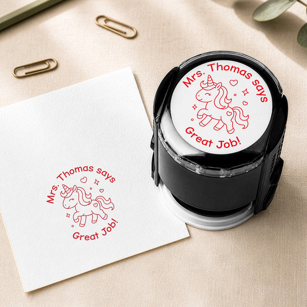 Teacher Comments & Encouragement Phrases - Personalized Stamp