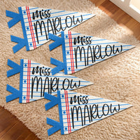Teacher Custom Name Classroom Decor - Personalized Pennant