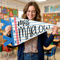 Teacher Custom Name Classroom Decor - Personalized Pennant