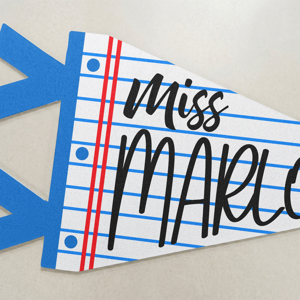Teacher Custom Name Classroom Decor - Personalized Pennant
