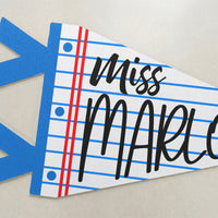 Teacher Custom Name Classroom Decor - Personalized Pennant