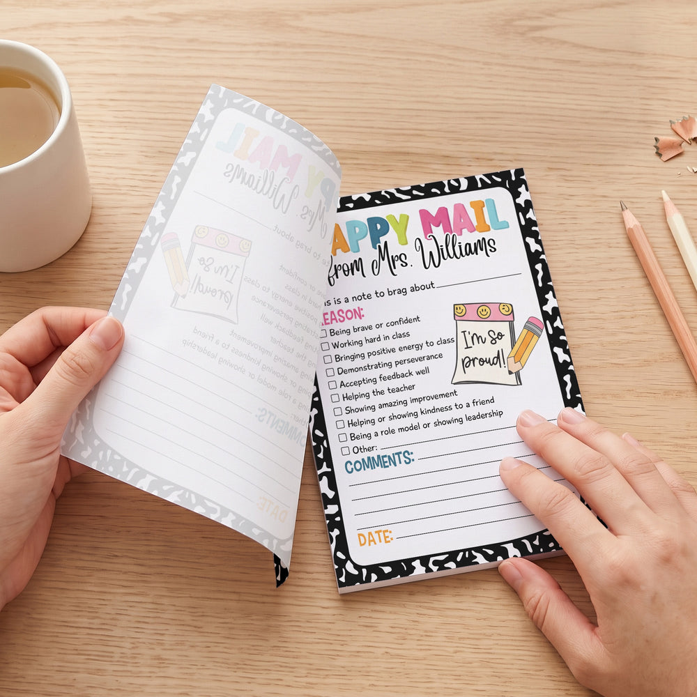 Custom Teacher Happy Mail - Personalized Note Pad For Teacher