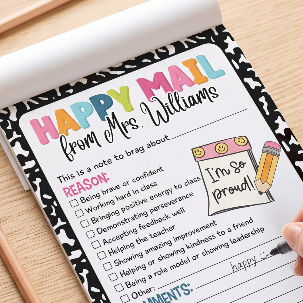 Custom Teacher Happy Mail - Personalized Note Pad For Teacher
