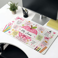 Teacher Life Pink Design - Personalized Desk Mat