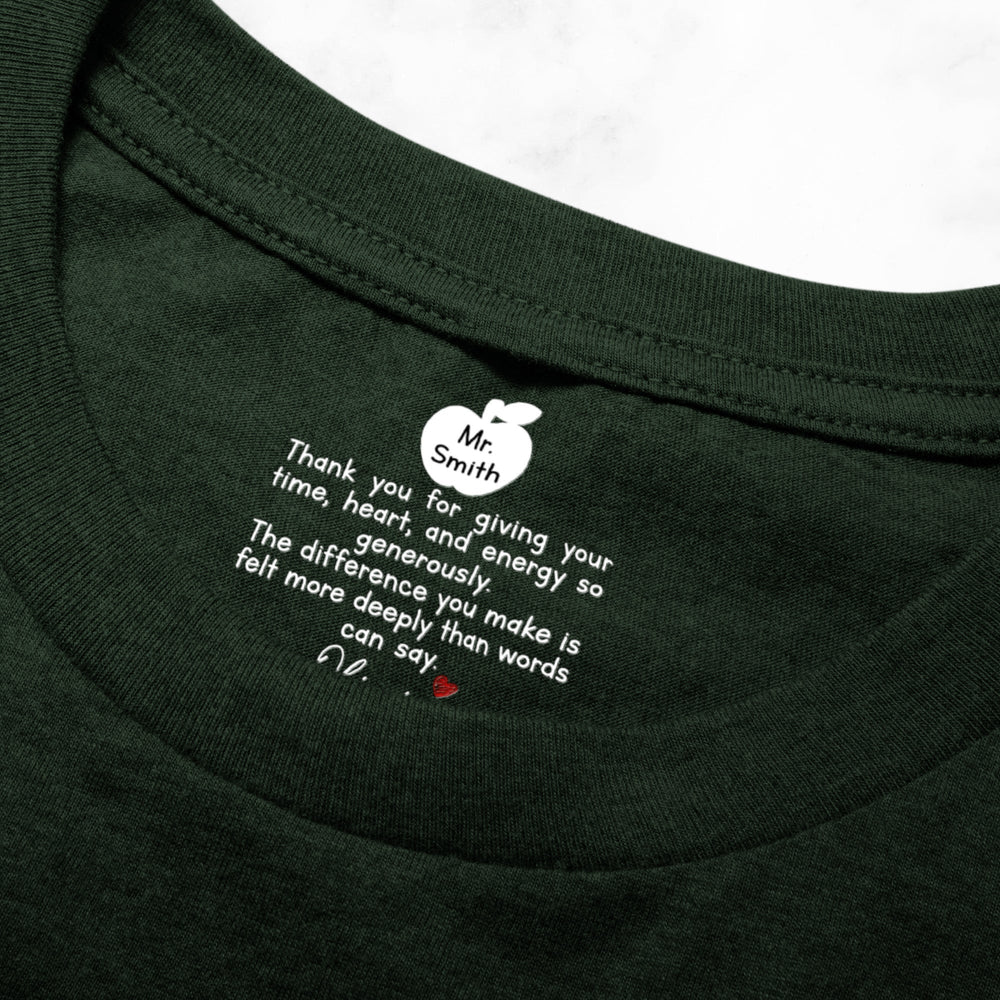 Teacher Thank You For The Difference You Make - Personalized Shirt