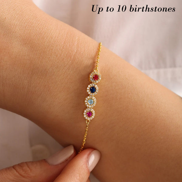 Thank You Mom Gift Mother's Day Gift For Her Custom Birthstone - Personalized Bracelet