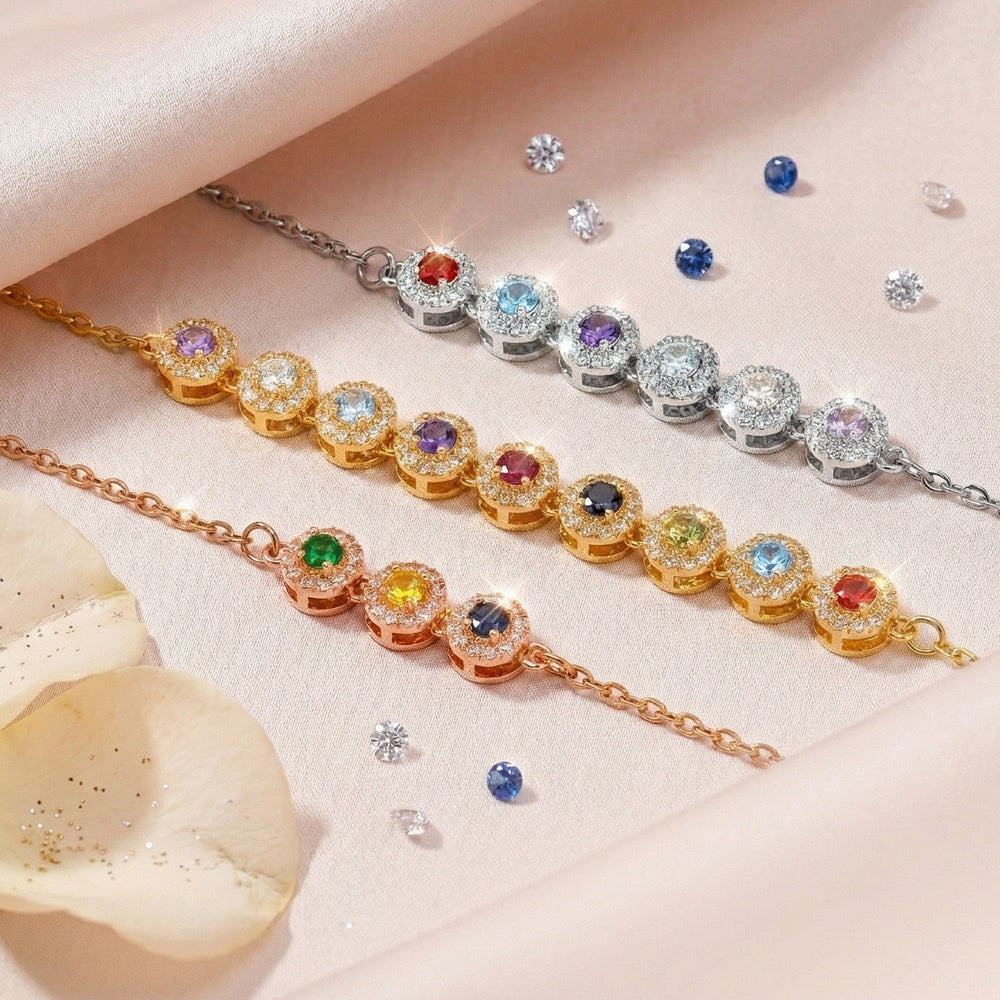 Thank You Mom Gift Mother's Day Gift For Her Custom Birthstone - Personalized Bracelet