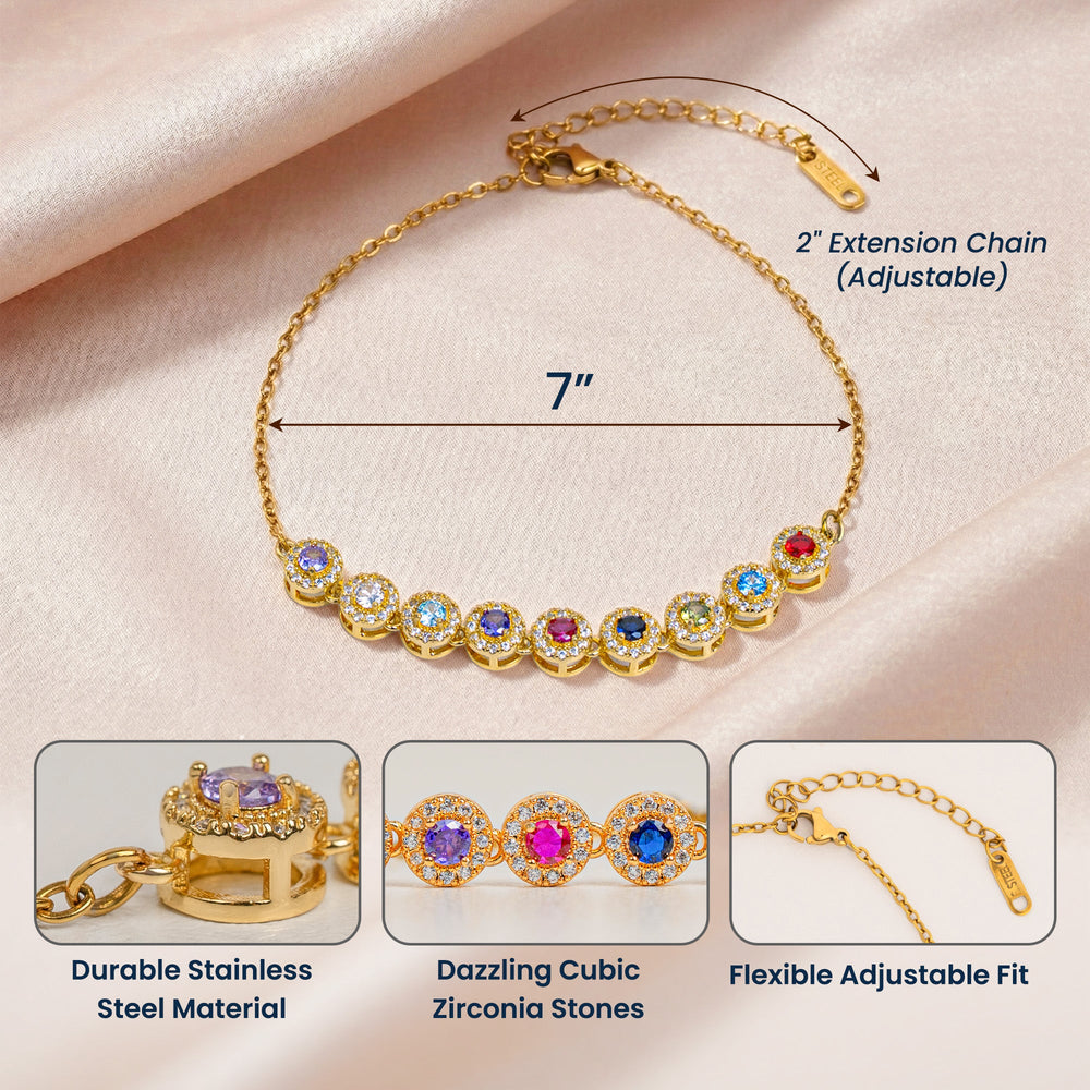 Thank You Mom Gift Mother's Day Gift For Her Custom Birthstone - Personalized Bracelet