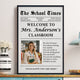The Back To School Times Teacher Newspaper - Personalized Photo Poster/Canvas