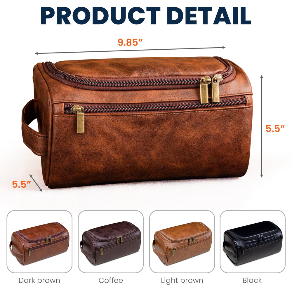 The Man The Myth The Legend Custom Dad Grandpa - Personalized Leather Toiletry Bag