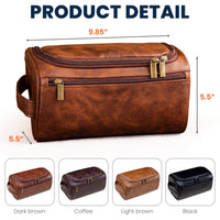 The Man The Myth The Legend Custom Dad Grandpa - Personalized Leather Toiletry Bag