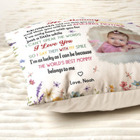 The Best Mommy Belongs To Me First Mom New Mom Gift - Personalized Pillow (Insert Included)