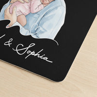 The Moment You Became Dad Watercolor Art Father's Day Gift For Husband - Personalized Desk Mat | First Father’s Day