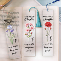 The Next Chapter Journal Custom Name Flower - Custom Bookmark