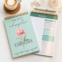 Personalized Next Chapter Floral Daily Planner - Custom Name Journal