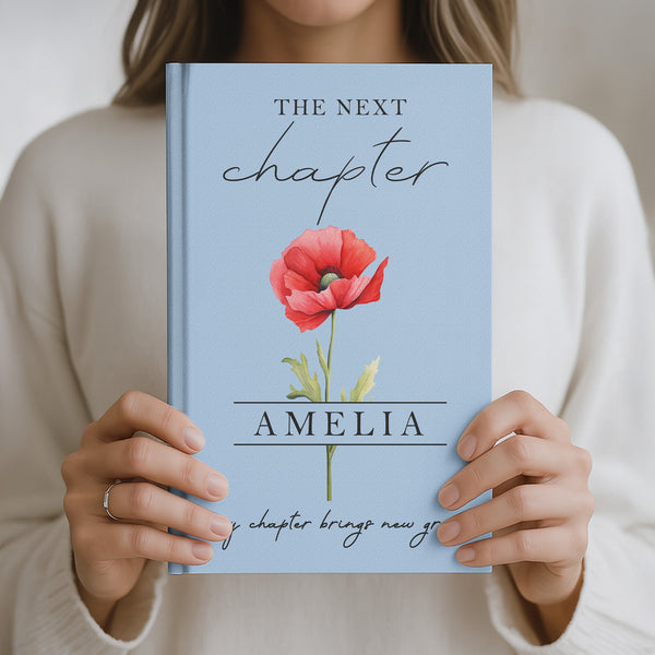 The Next Chapter Personalized Journal – Custom Name Floral Notebook Gift