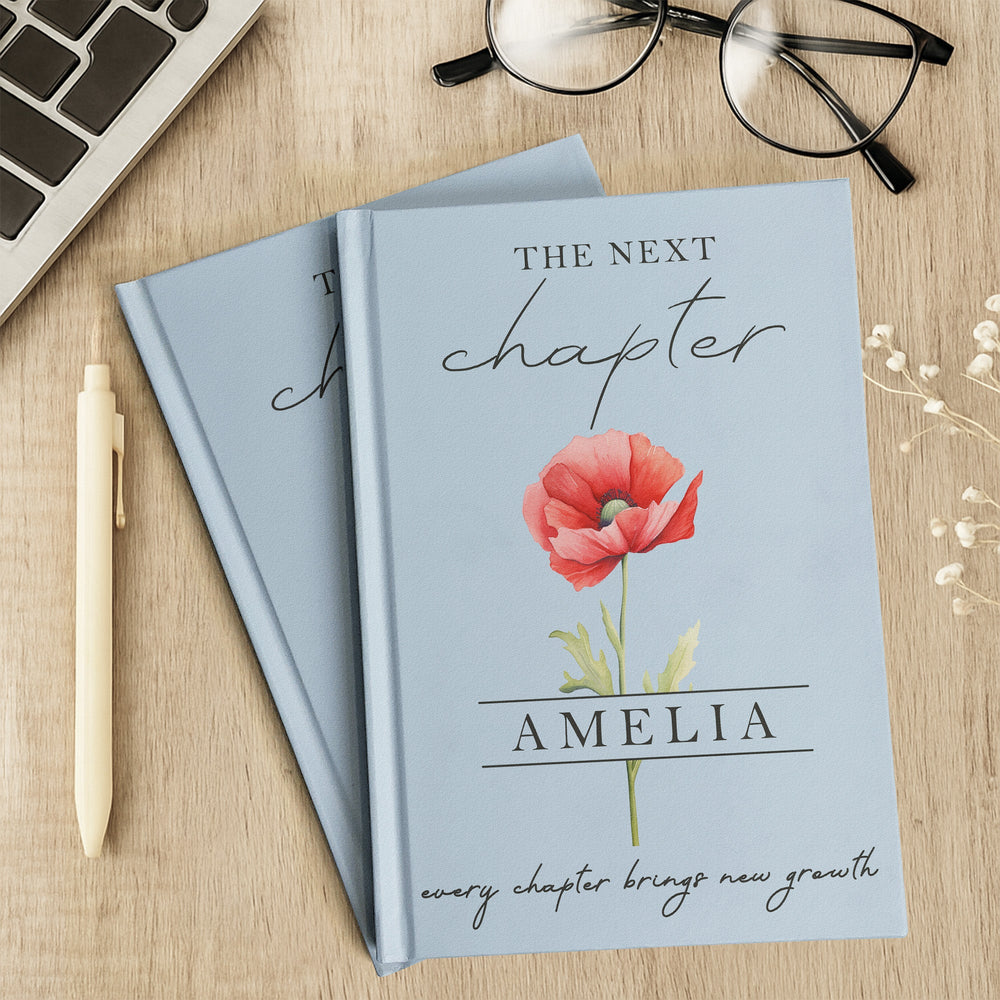 The Next Chapter Personalized Journal – Custom Name Floral Notebook Gift