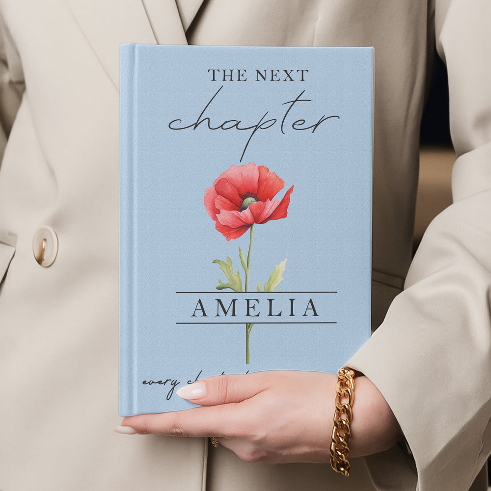 The Next Chapter Personalized Journal – Custom Name Floral Notebook Gift