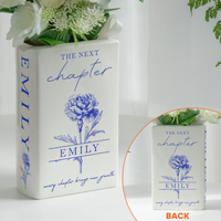 The Next Chapter Journal Custom Name Flower - Personalized Vase