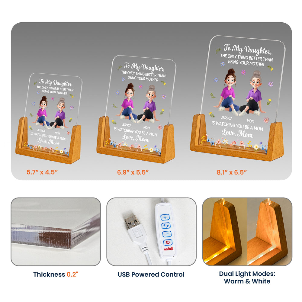 Mother's Day Gifts, The Only Thing Better Than Being Your Mother Is Watching You Be A Mom - Personalized Night Light