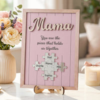 The Piece That Holds Us Together Mother's Day Gift New Version - Personalized Wooden Plaque