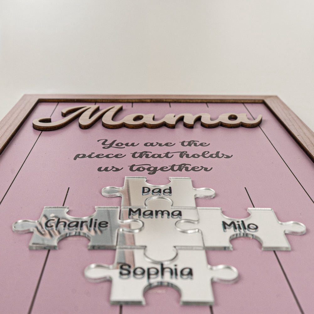 The Piece That Holds Us Together Mother's Day Gift New Version - Personalized Wooden Plaque