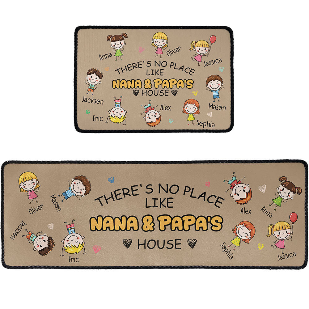 There's No Place Like Nana & Papa's House - Personalized Runner Rug