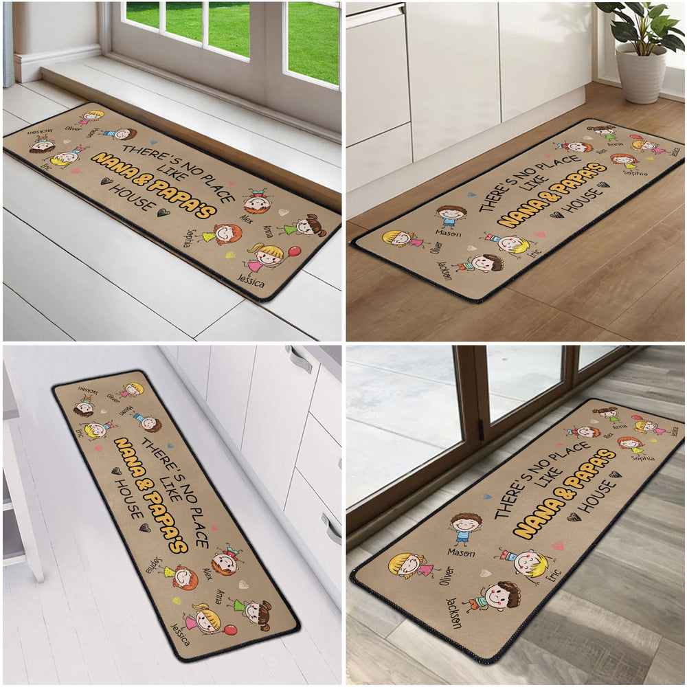 There's No Place Like Nana & Papa's House - Personalized Runner Rug
