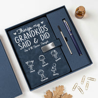 Mother's Day Gifts, Things My Grandkids Said & Did So I'll Never Forget - Personalized Notebook Set