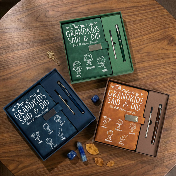 Mother's Day Gifts, Things My Grandkids Said & Did So I'll Never Forget - Personalized Notebook Set