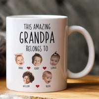 This Amazing Grandpa Belongs To Custom Kids Faces - Personalized Photo Mug