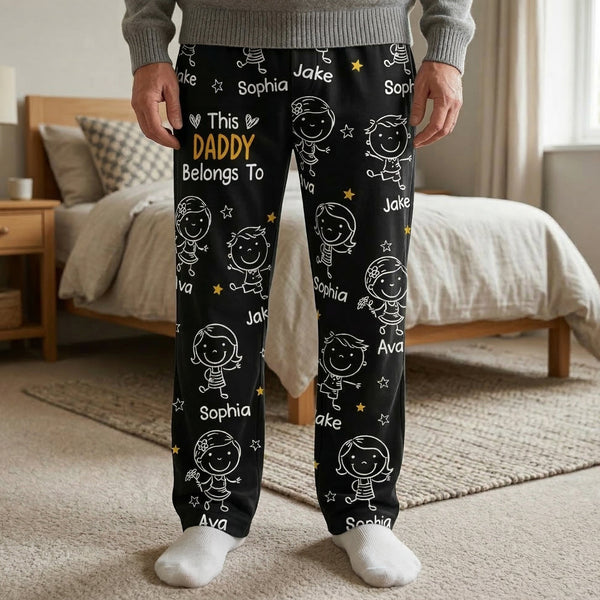 This Daddy Belongs To Doodle - Personalized Lounge Pants With Pockets