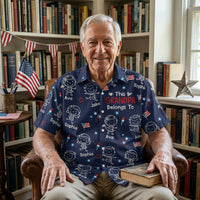 This Daddy Belongs To USA Flag Pattern - Personalized Hawaiian Shirt