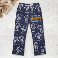 This Grandma Grandpa Belongs Doodle Kids - Personalized Fleece Pajama Pants