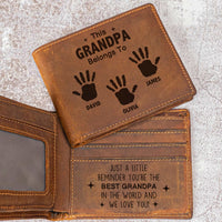 This Grandpa Belongs To We Love You - Personalized Leather Wallet