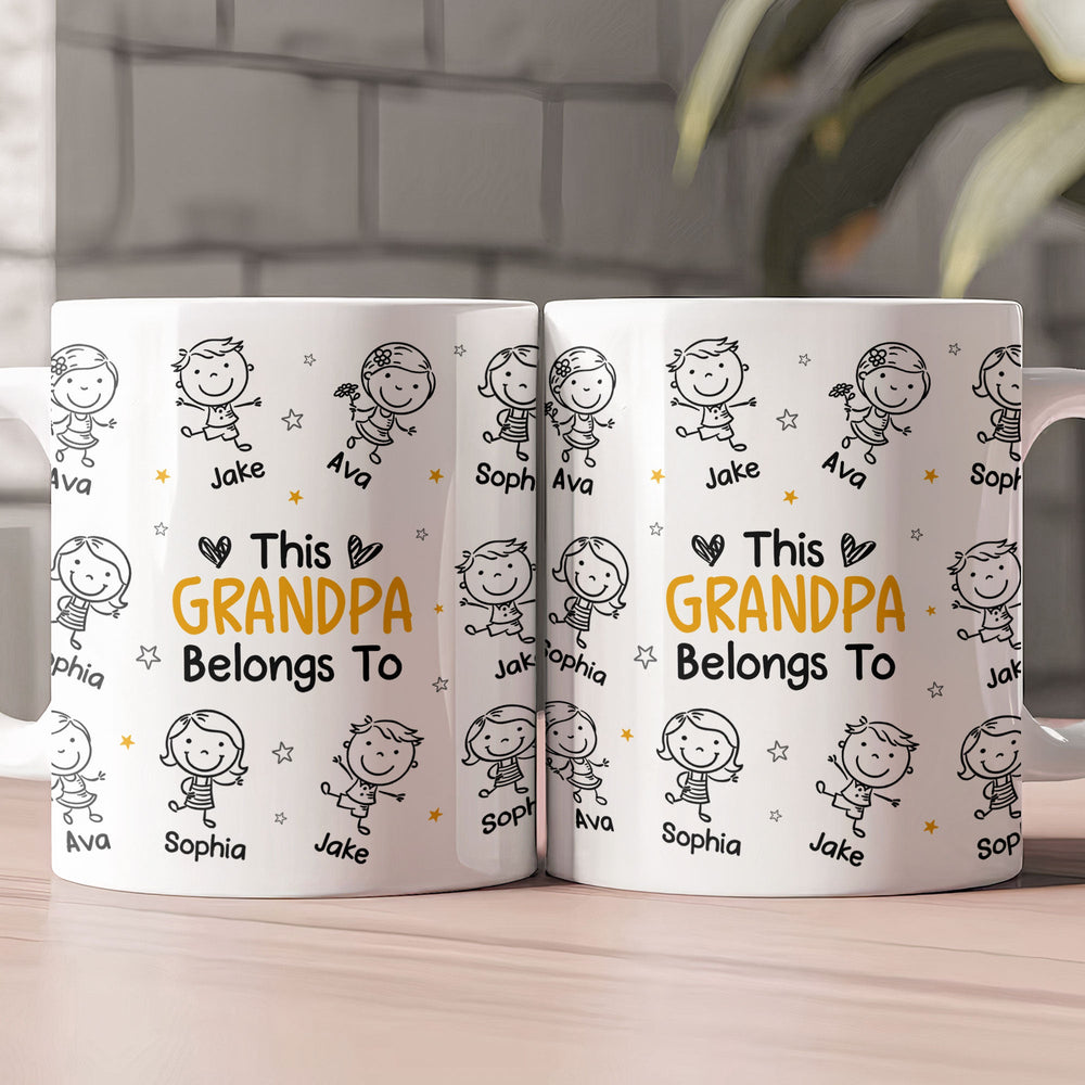 This Grandpa Grandma Belongs To - Personalized Mug