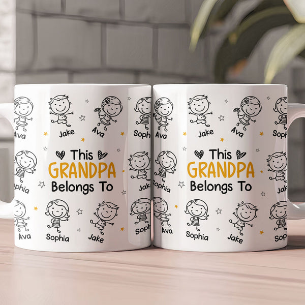 This Grandpa Grandma Belongs To - Personalized Mug